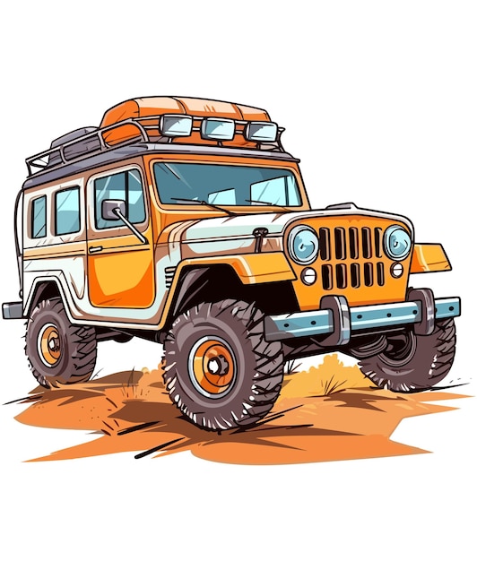 Adventure Jeep vector design Adventure auto-ontwerp op witte achtergrond