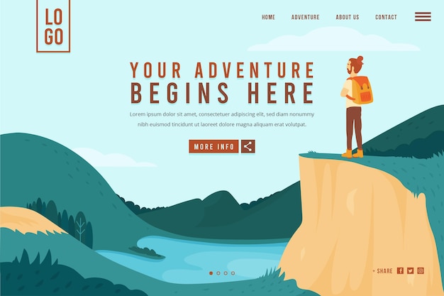 Adventure landing page template