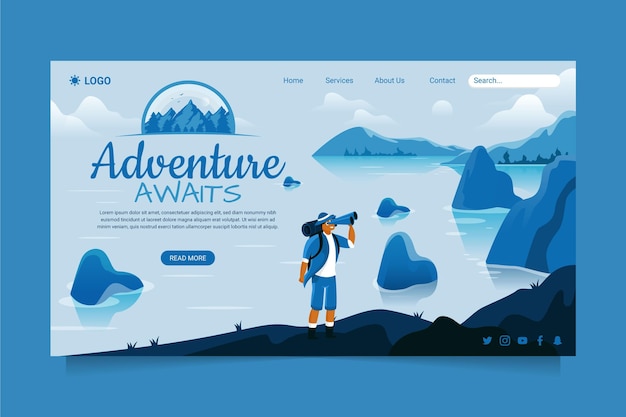 Adventure landing page template