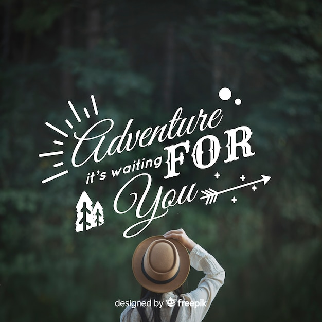Adventure lettering with photo