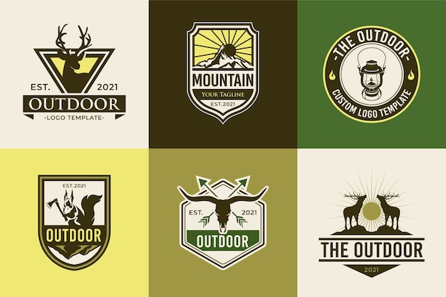 Vector adventure logo badge template set