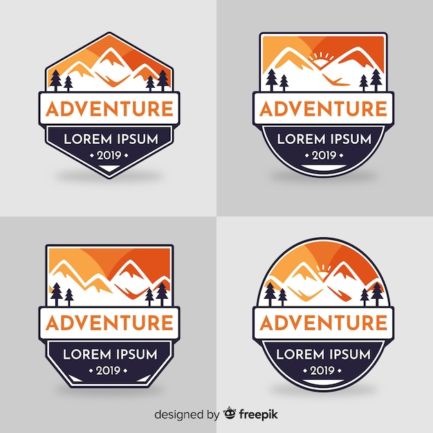 Vettore collezione logo adventure