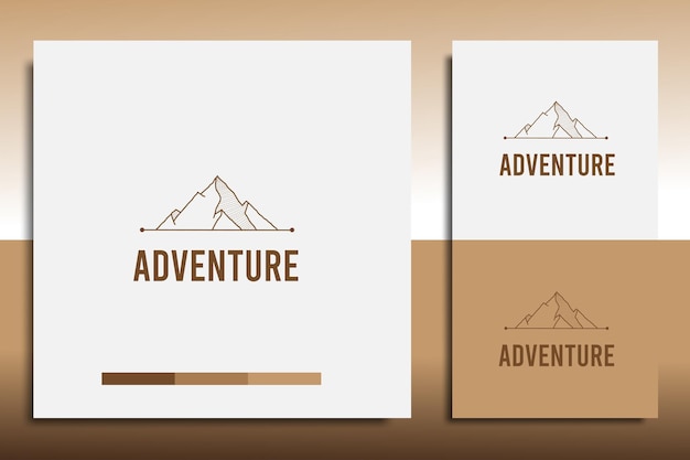 adventure logo design template with a simple mountain icon