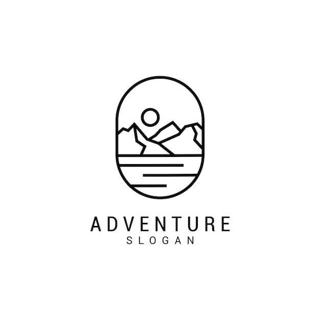 Vettore modello di progettazione dell'icona del logo di avventura vettore premium