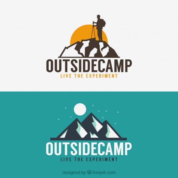 Vector adventure logos with mountains