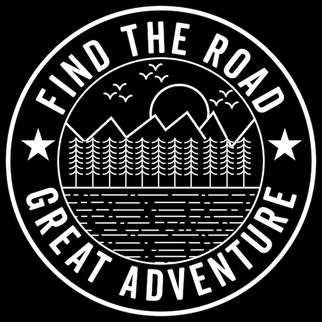 Adventure minimal t shirt design find the road great adventure typography minimal t shirt design