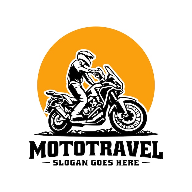 Adventure motor traveler illustration logo vector