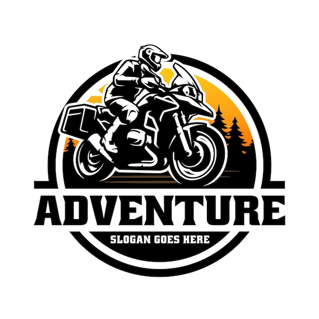 Vector adventure motorbike illustratie logo vector