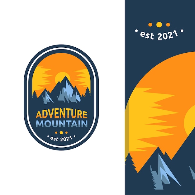 Adventure mountain badge logo