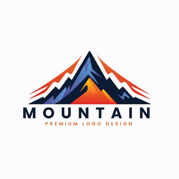 Vector adventure mountain logo design vector template