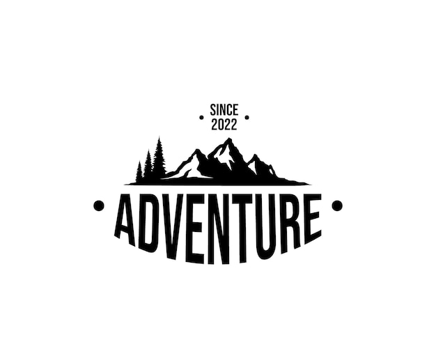 Adventure mountain logo Himalayan silhouette logo design template