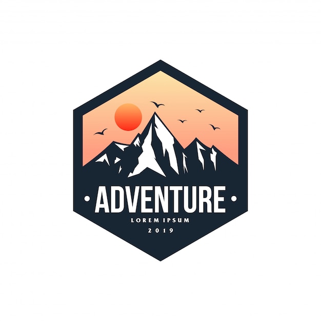 Logo della montagna avventura