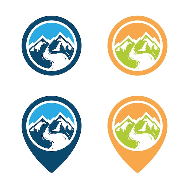 Adventure mountain pine tree logo