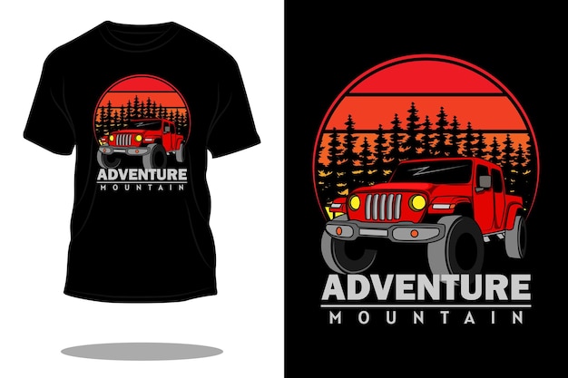 Adventure mountain retro t shirt design