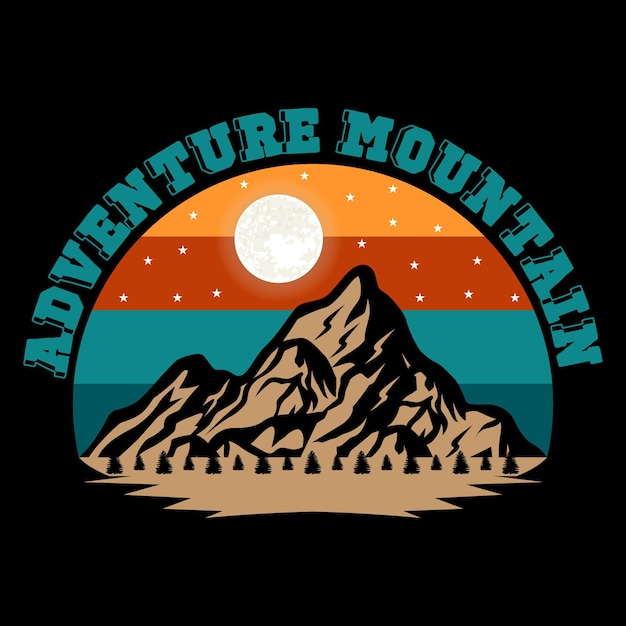 Adventure Mountain Vector Illustratie T-shirt Ontwerp