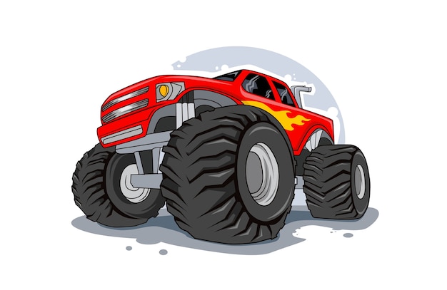 Vettore avventura fuoristrada monster truck illustrazione