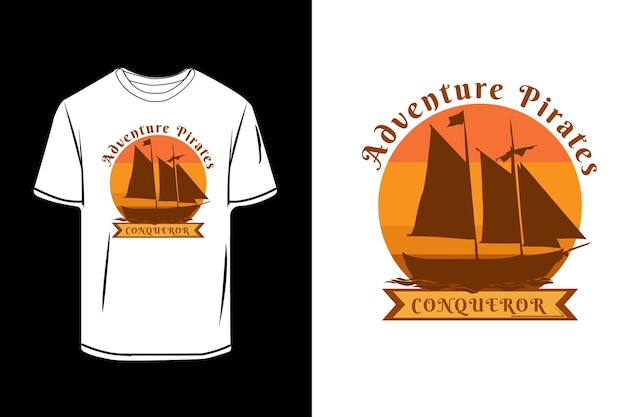 Adventure pirates retro silhouette design