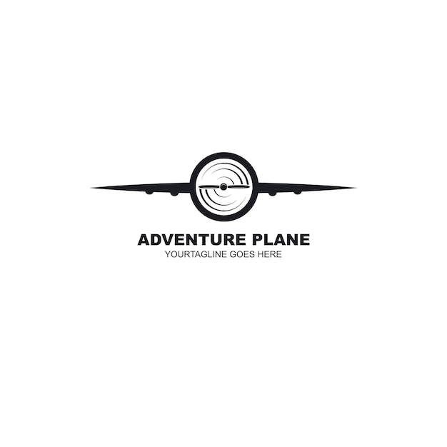 Adventure plane vector icon illustration design template