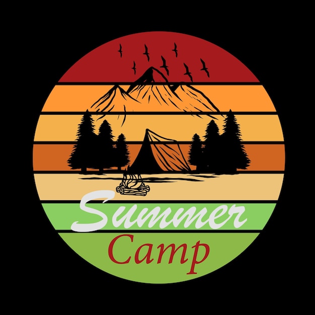 Adventure summer camping design for t shirt