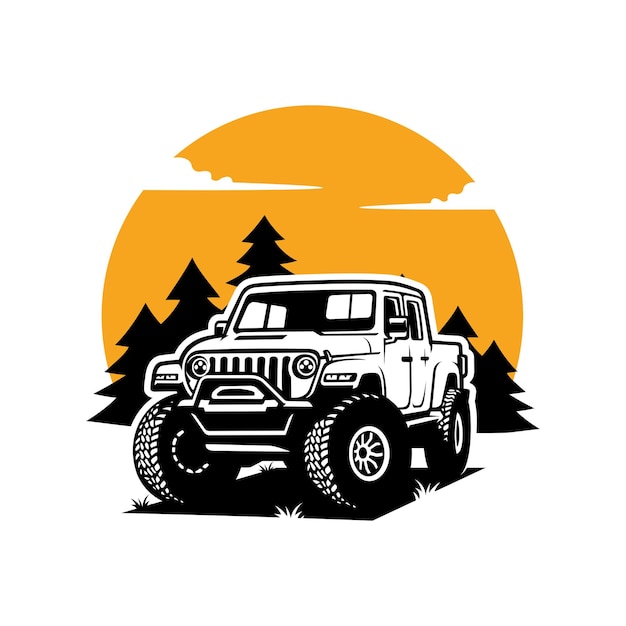 Adventure SUV off road illustration logo vector