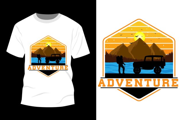 Adventure t-shirt mockup design vintage retro