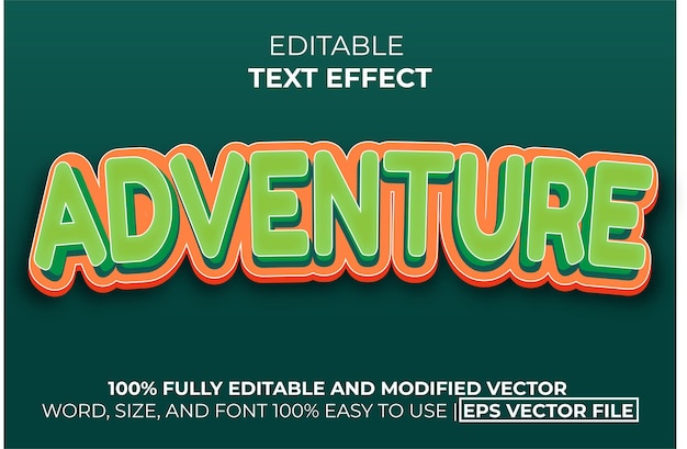 Vector adventure text effect easy to edit