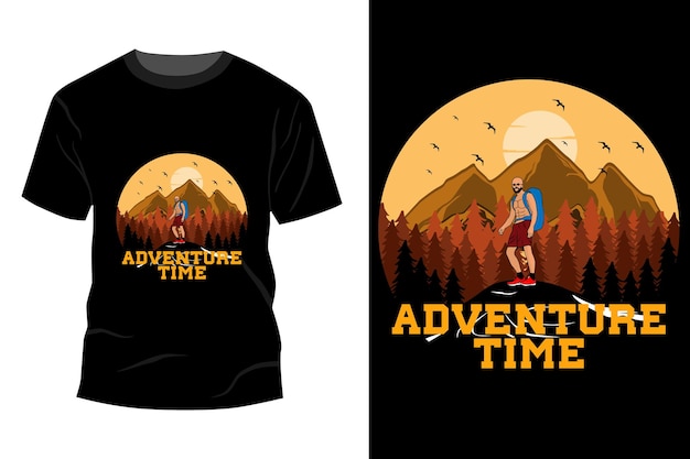 Adventure time t-shirt mockup design vintage retro