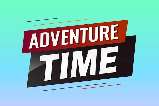 Adventure time word concept vector illustration with lines 3d style for social media landing page