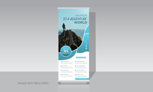 adventure tour roll up banner for travel agency business