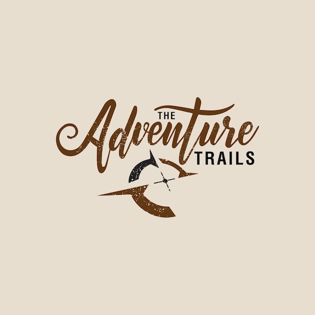 Vector adventure trails flat logo