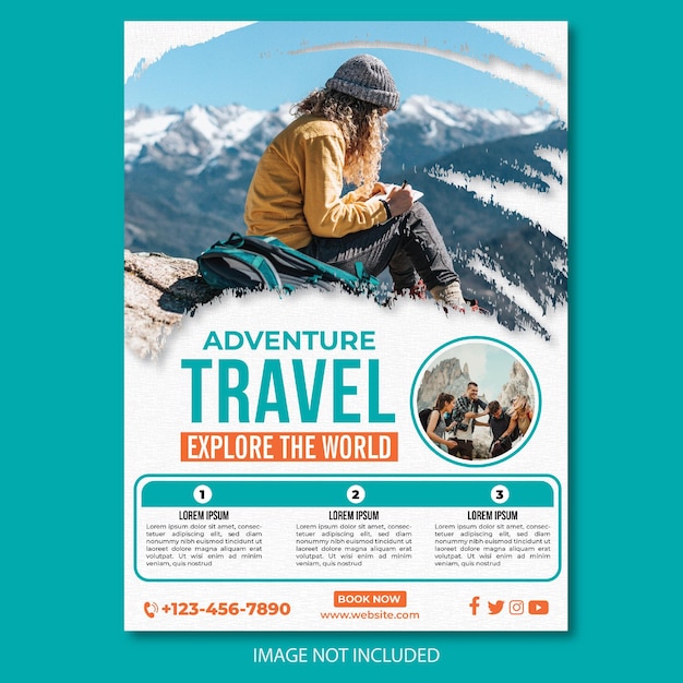 Vector adventure travel flyer