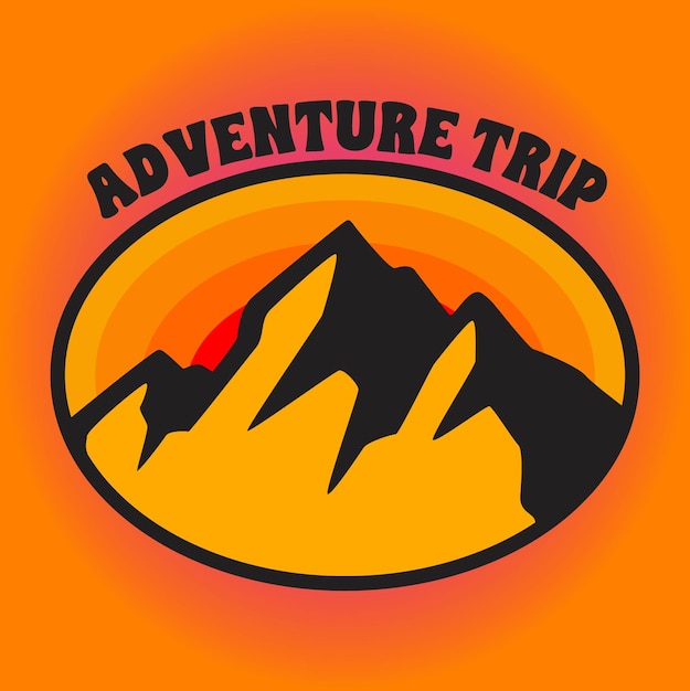 Vector adventure trip mountain outdoors logo design vector illustratie