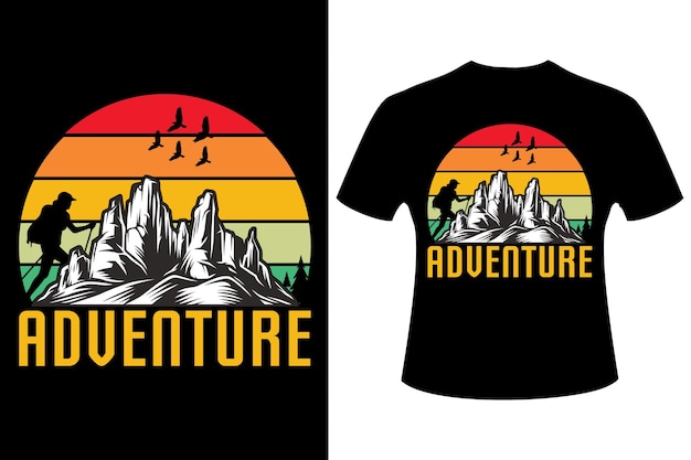 Adventure Tshirt Design 모험 소나무 산의 T셔츠 디자인