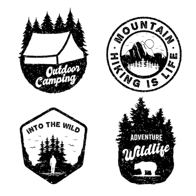 Adventure vintage badge logo set