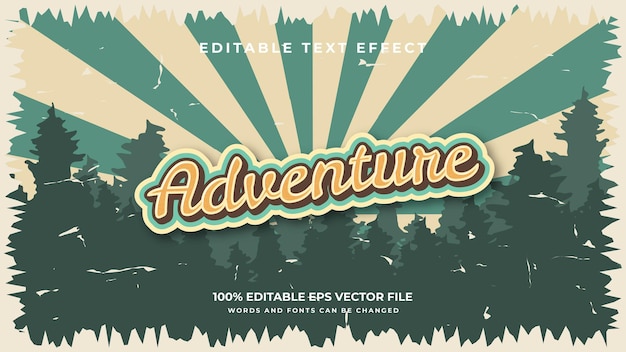 Vector adventure vintage text effect with retro style