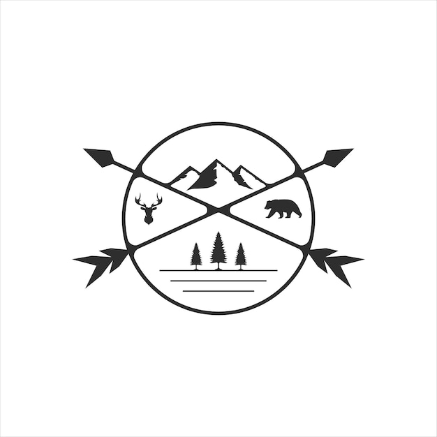 Adventure wild life logo vintage vector illustration template icon isolated design