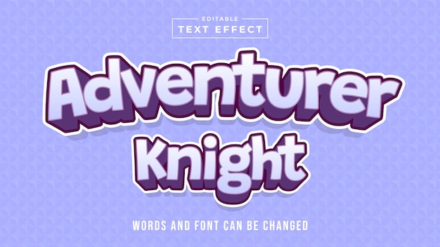 adventurer knight editable text style effect