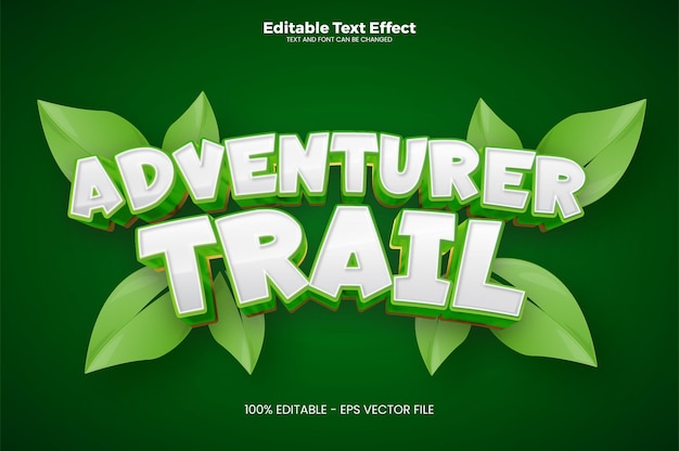 Adventurer trail editable text effect in modern trend