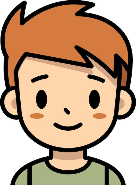 Vettore scena vettoriale di un ragazzo avventuroso sorrisi vivaci ritratto di un ragazzo illustrato