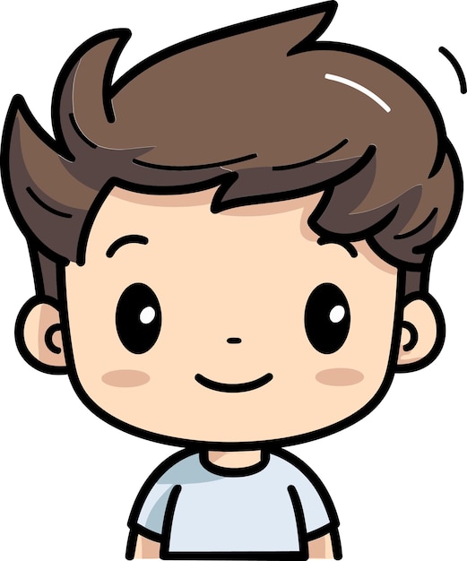 Adventurous Spirit Boy Vector Portrait Vector Sketch of an Innocent Boy