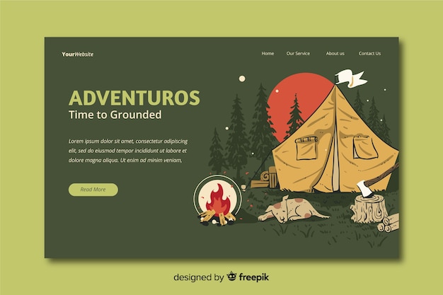 Adventurous travel landing page