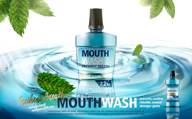 Advertentie voor mondwaterproducten