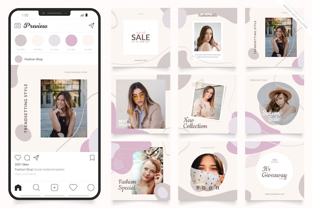 Advertentiesjabloon voor sociale media voor instagram-verhalen en facebook-banner