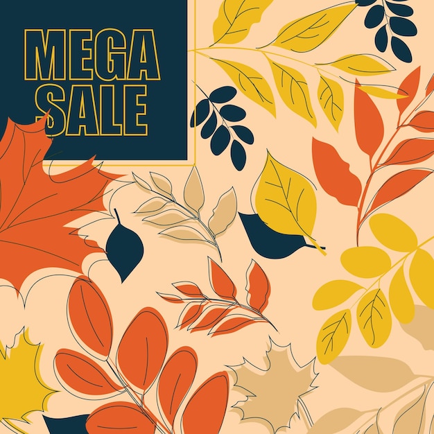 Advertentiesjabloon webbanner MEGA SALE Vector