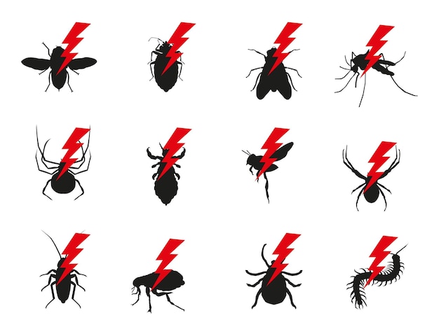 Реклама инсектицидов Набор насекомых, вызывающих дискомфорт у людей