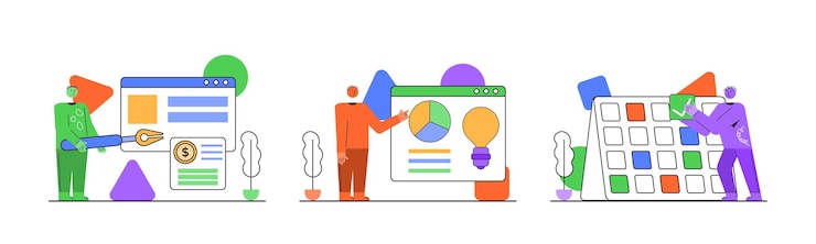 Vector advertising abstract concept vector illustration advertising agency services marketing brand reputation target digital agency team media planning product promotion campaign abstract metaphor