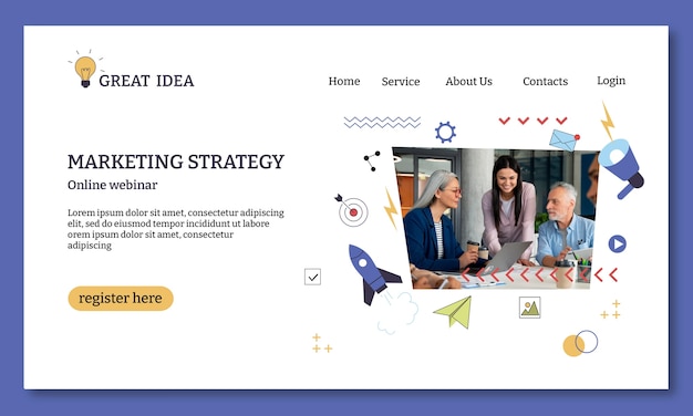 Vector advertising agency landing page template