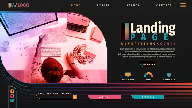 Advertising agency landing page template