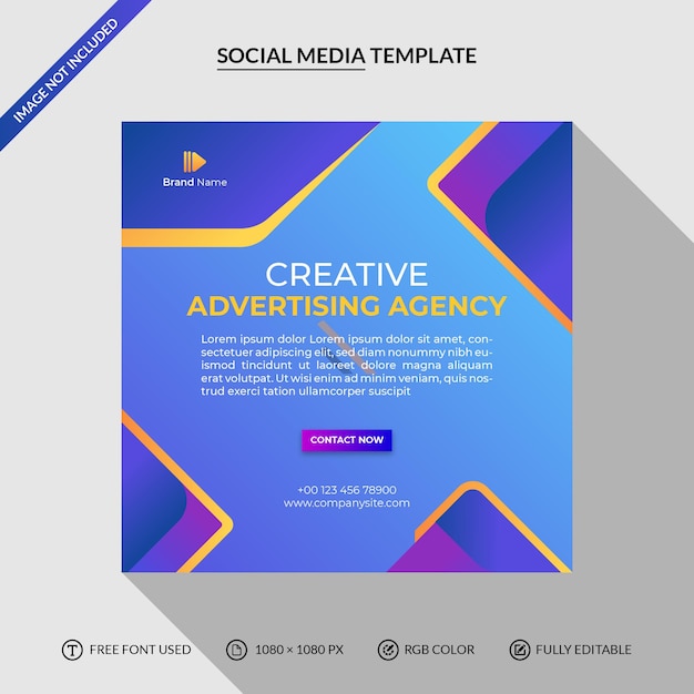 Vector advertising agency social media post template