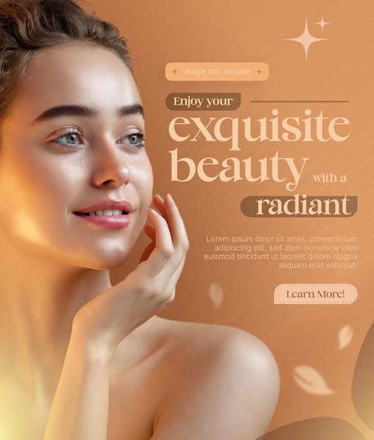 advertising banner for the beauty industry with a modern and eyecatching design